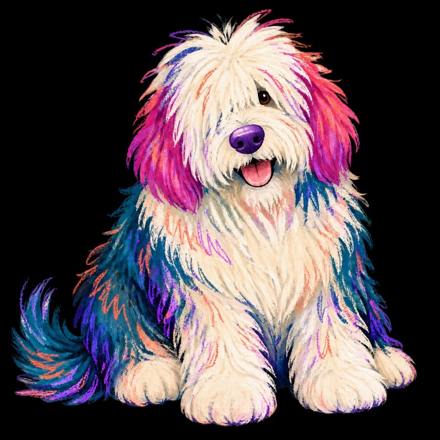 Colorful sheepdog illustration